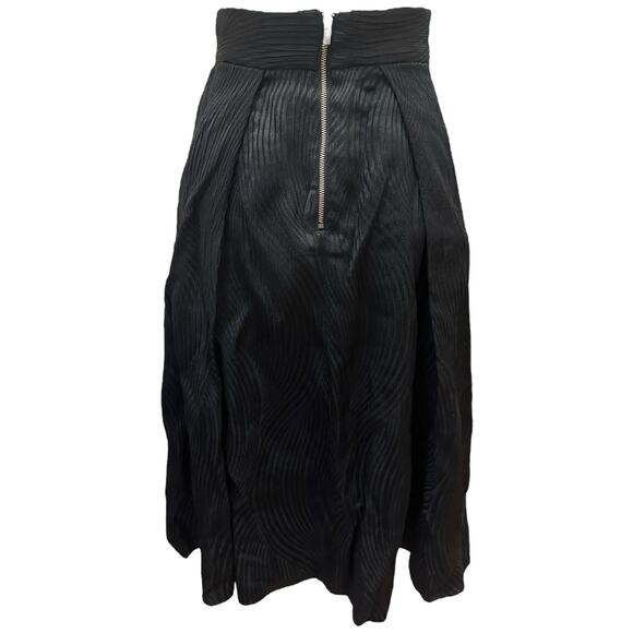 H&M Women's Size 4 Black Brocade Midi Skirt Textured Wrap Trendy Boho Chic Midi - Picture 4 of 7